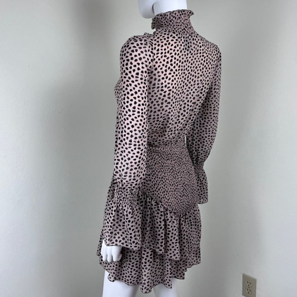 Hello Molly Don't Take It Personal Size S Smock Ruffle Tier Animal Mini Dress - Picture 7 of 17